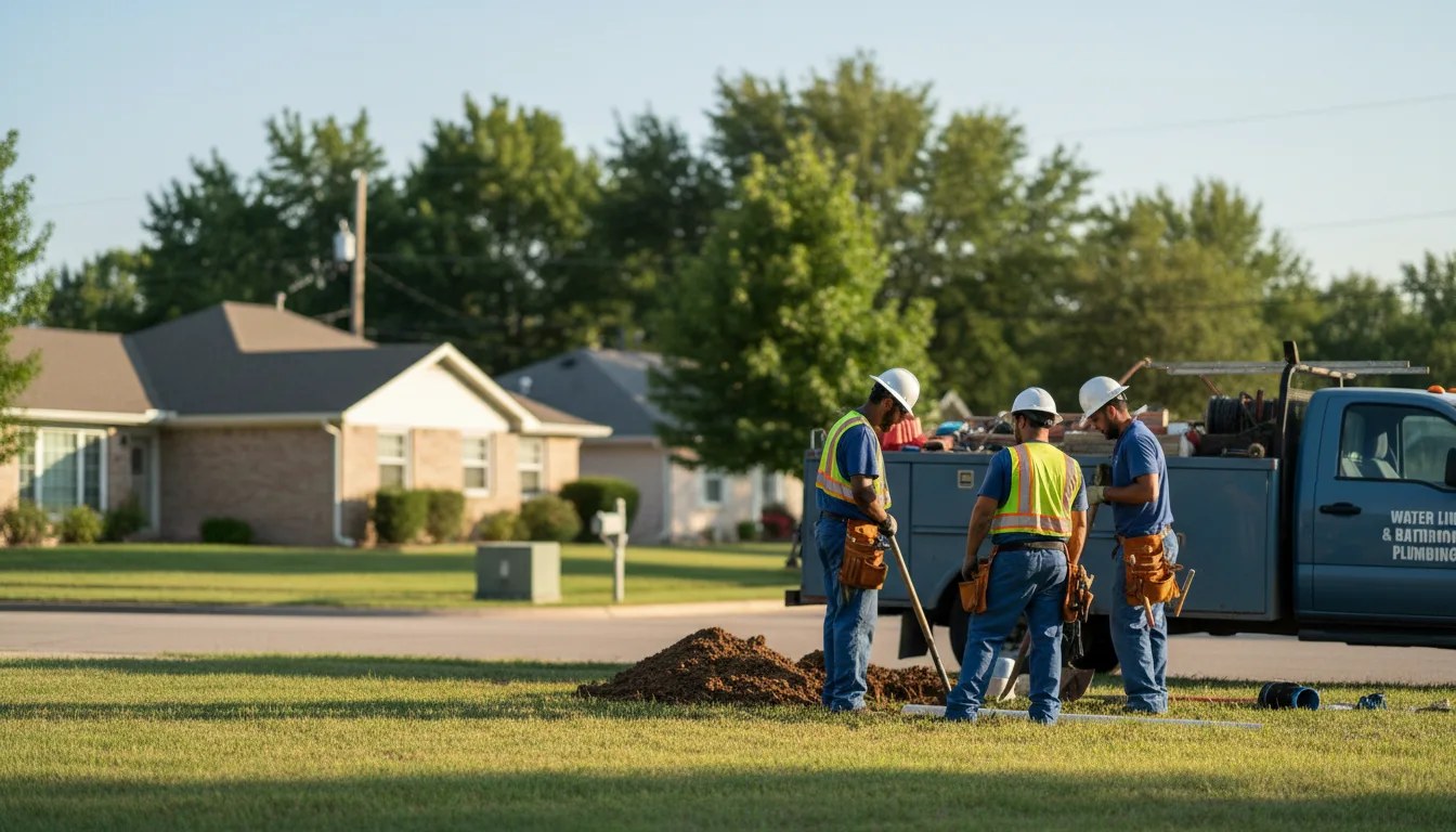 Residential water line and bathroom plumbing service in Palco, KS